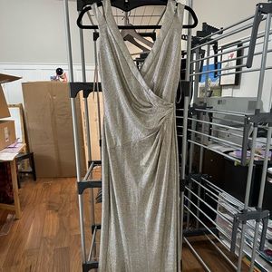 Long gold shimmery evening gown - floor length